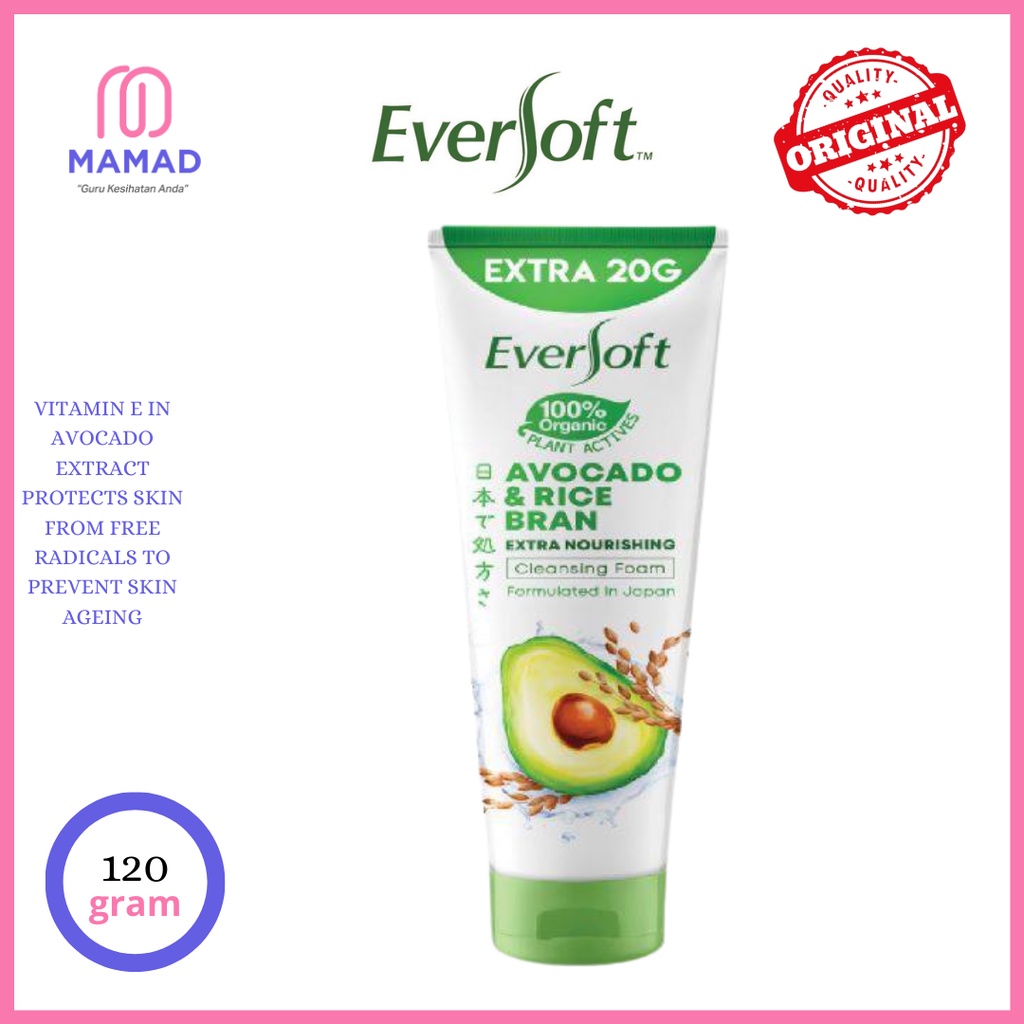 EVERSOFT Avocado Cleanser 120g (EXTRA 20g) Shopee Malaysia