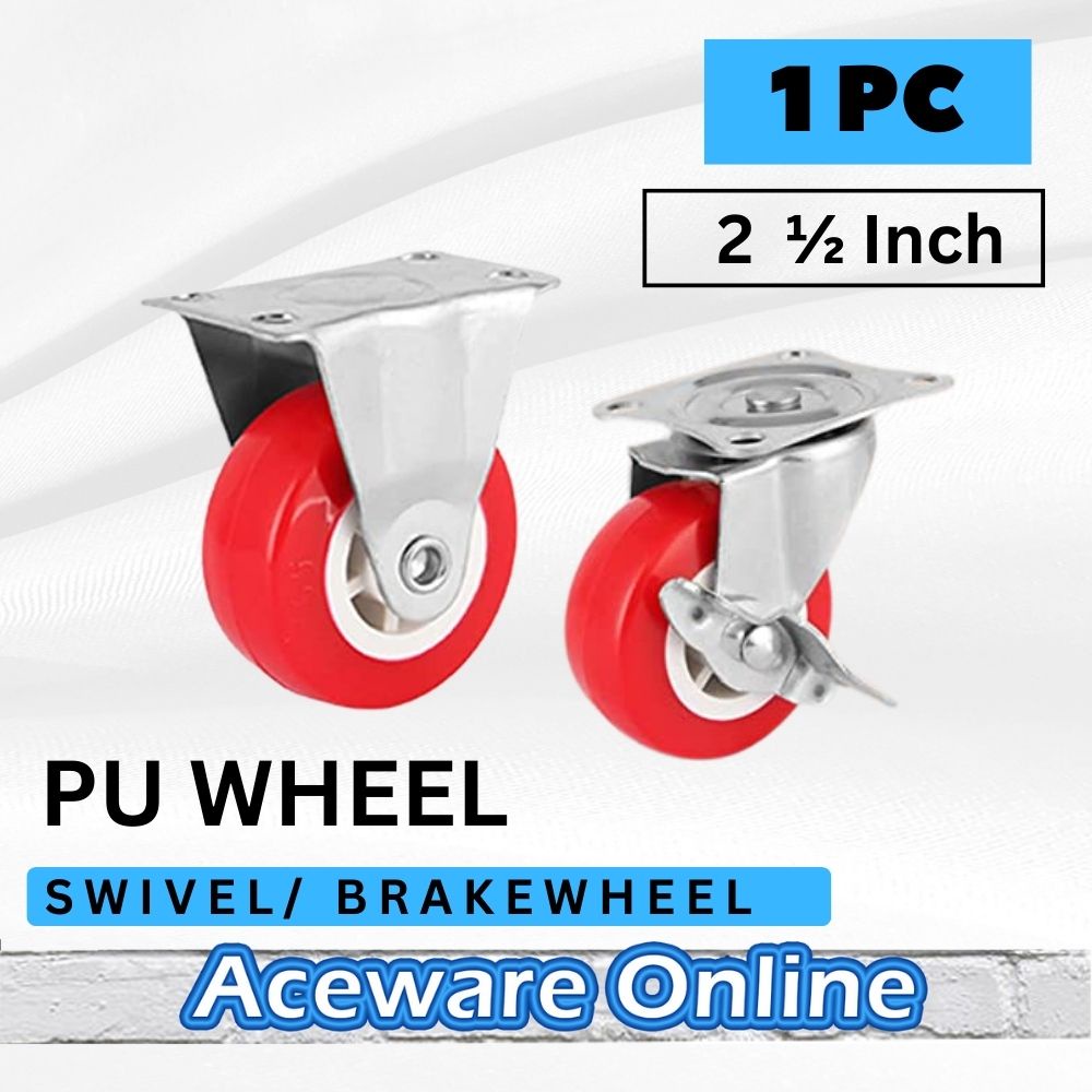 2 1/2INCH FRONT REAR PVC PU SWIVEL CASTOR WHEELS TROLLEY CASTER ...