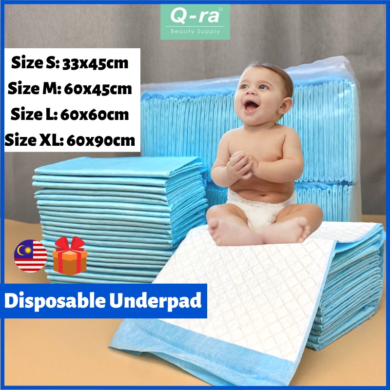 50pcs Under pad Disposable Premium Underpad Hygienic Protector Incontinence Pelapik Tilam