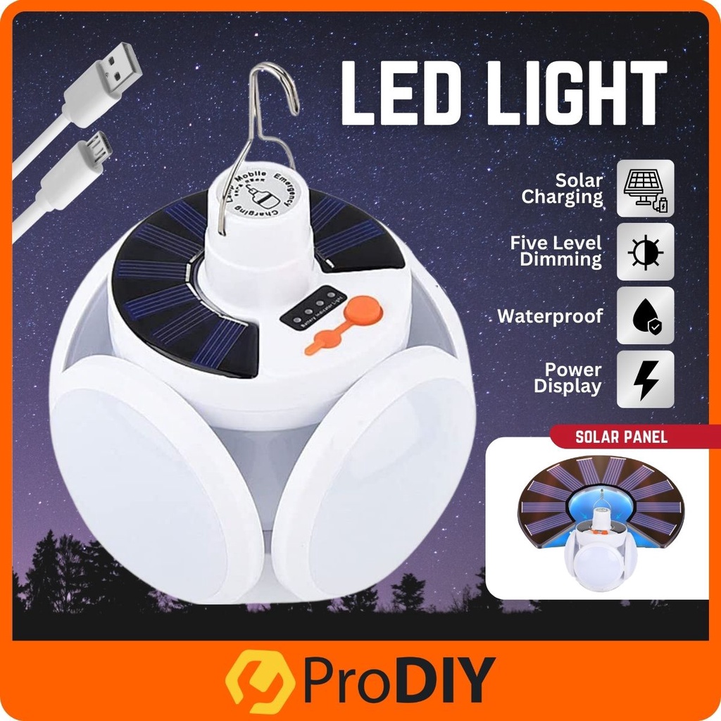 PRODIY 2029 Led Light Lampu Camping Lamp Rechargeable Solar Light Lampu ...