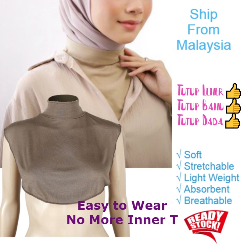 High Neck Inner Leher Dada-Turtleneck Half Inner-Inner Tutup Leher Muslimah-Neck Chest Cover Up-Collar Bib