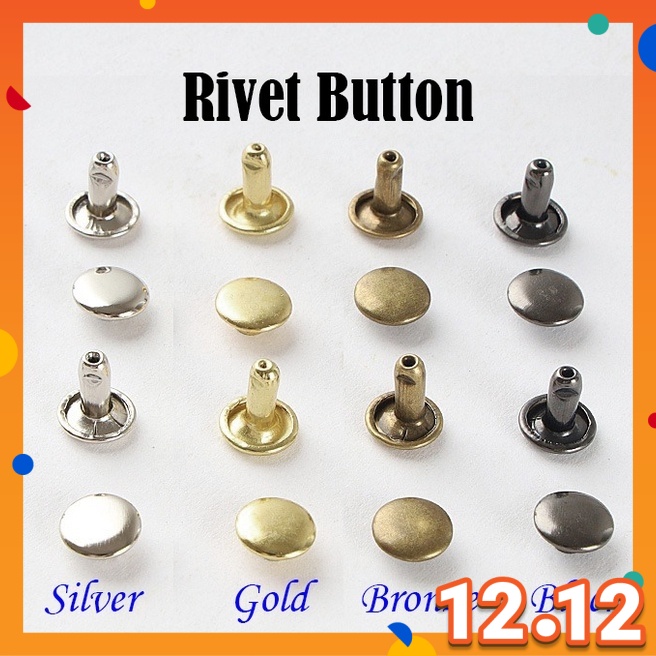 Rivet Button 6mm 8mm 10mm Double Cap Rivet Stud Rivet Nail Paku Rivet