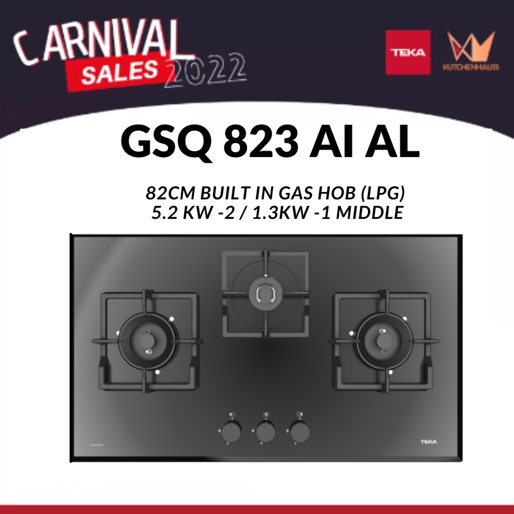 TEKA Built In Gas Hob GSQ 823 AI AL / TEKA Gas Stove / Dapur Gas