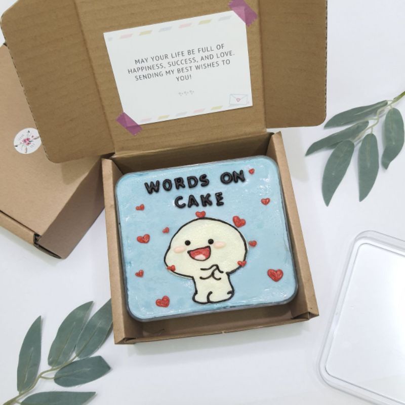 NEW!! KEK BATIK CUTE /AESTHETIC CAKE /Gift Box /White Chocolate + Kek batik /korea kek/birthday giftbox