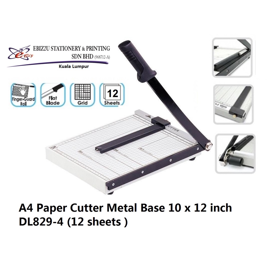 A4 Paper Cutter Metal Base 10 x 12 inch DL829-4 (12 sheets ) (Pemotong ...