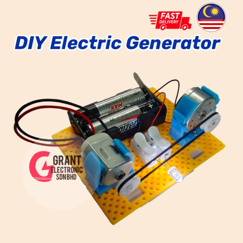 [Ready Stock] DIY Electric Generator Mini Motor Generator Energy Conversion STEM RBT Project Student Projek Sekolah