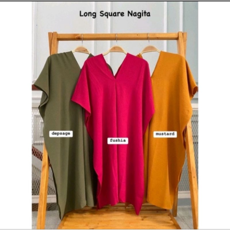 Best Selling!! LONG SQUARE TOP BLOUSE Women AIRFLOW CRINKLE ANTI Bragging Fall AIRFLOW HITS Women's FASHION Celebrity