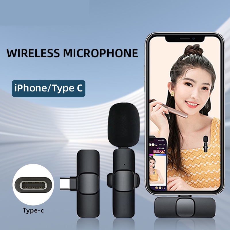 [Local Seller] EXTRA GIFT Wireless Microphone Lavalier Microphone Portable Audio Video Recording
