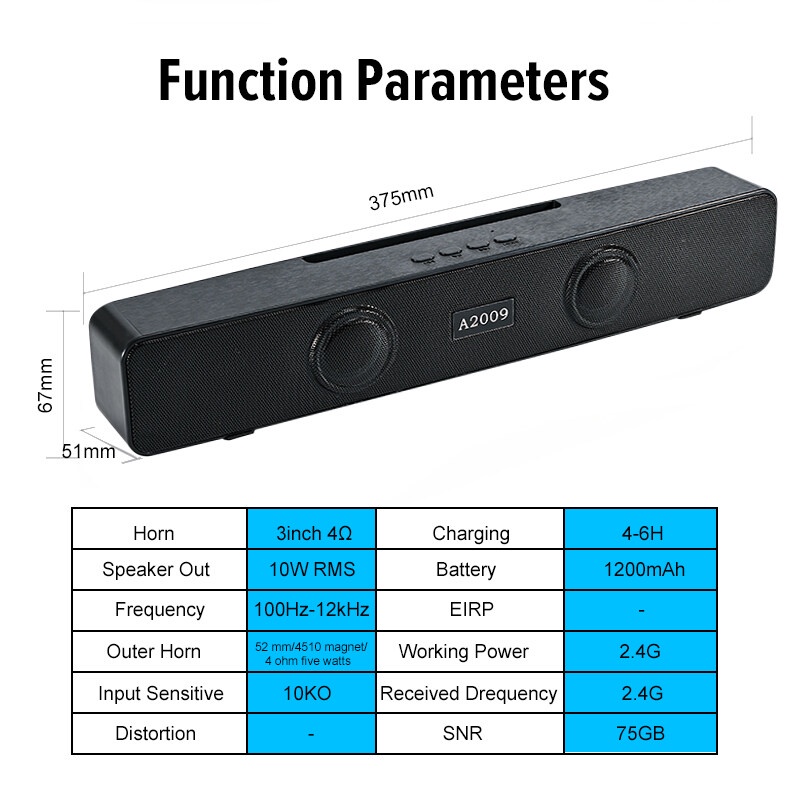 [LOCAL SELLER] EXTRA GIFT 【MSIA STOCK】SOUNDBAR SPEAKER WITH AUX LINE IN WIRELESS BLUETOOTH SPEAKERLED DISPLAY SUBWOOFER