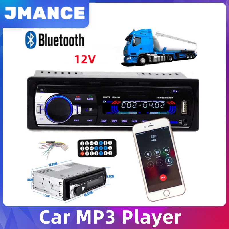 JMANCE 12V 1DIN Car MP3 Player FM Radio Car Radio Bluetooth Stereo Player FM /USB/SD/AUXIN/FM