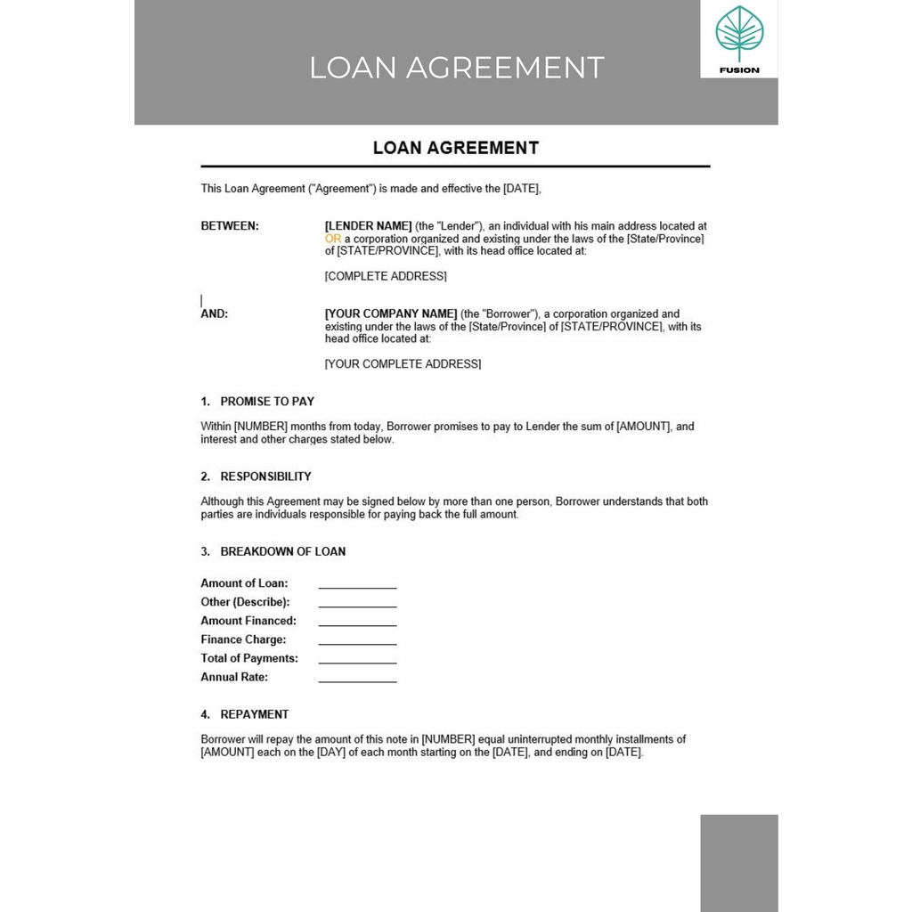 LOAN AGREEMENT DOCUMENT | Shopee Malaysia