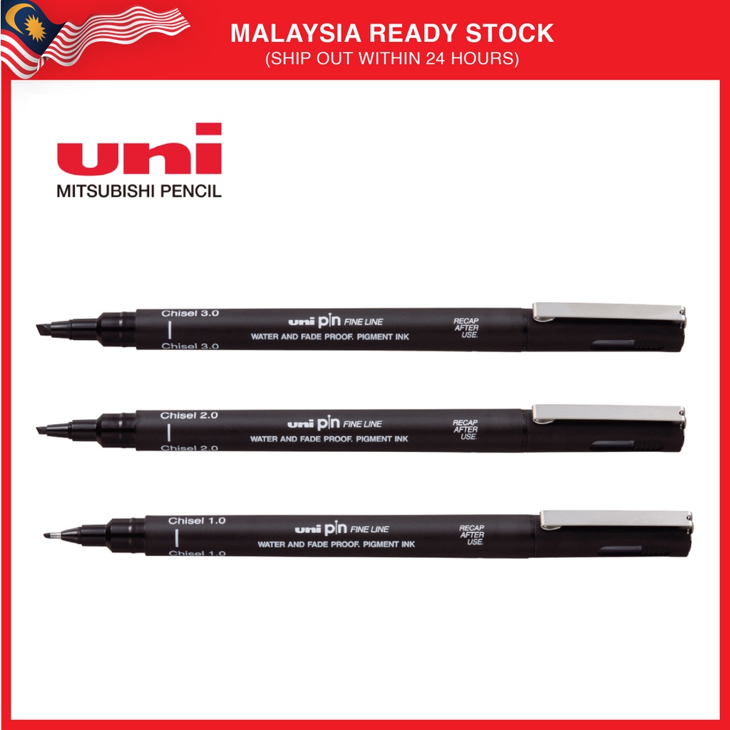 Uni Pin Pen Chisel Tip Calligraphy Pens Handwriting Jawi Tulisan Khat ...