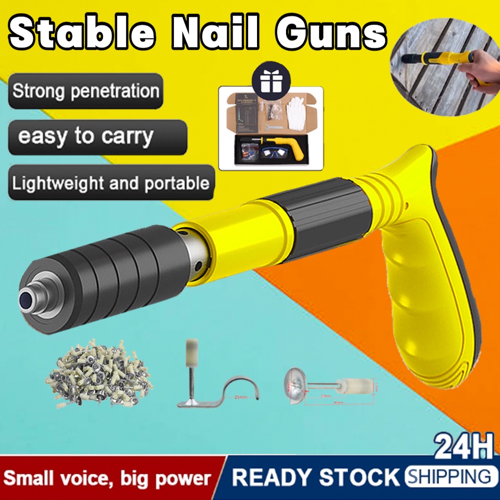 Manual Concrete Nail Gun Rivet Gun Tufting tools Steel nails Free 20pcs