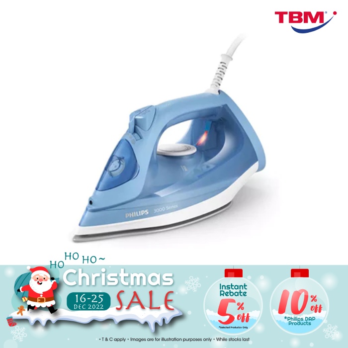 Philips DST3020/26 Steam Iron Ceramic Solepla 3000 Series 2300W Blue