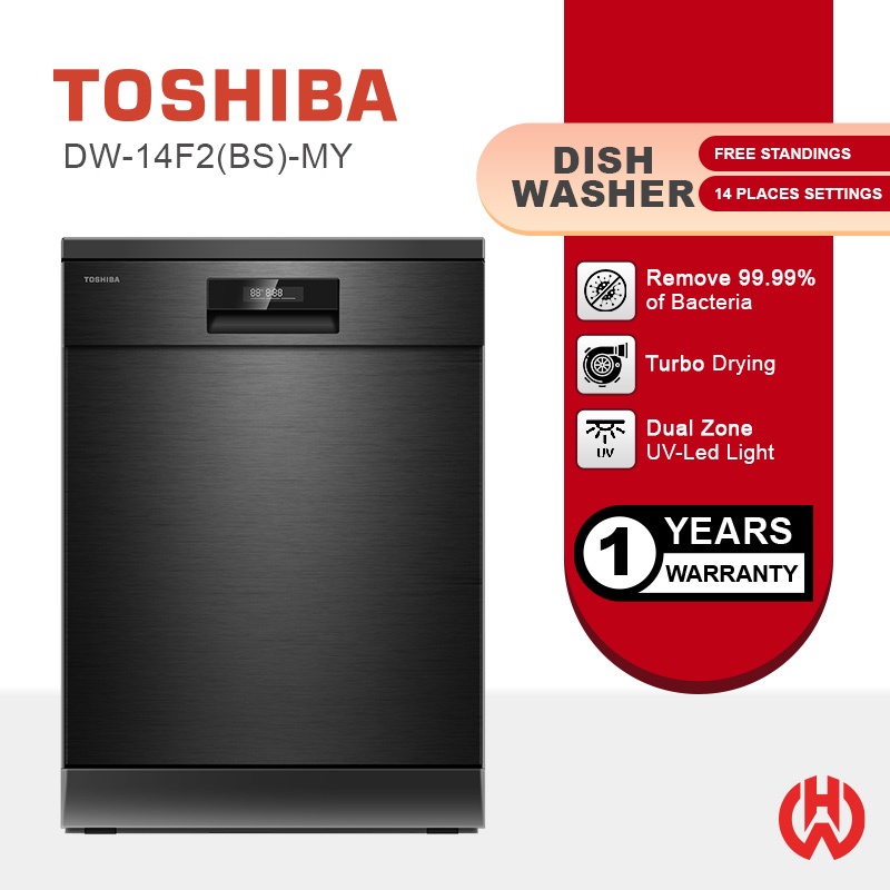 TOSHIBA DISHWASHER DW14F2(BS)MY BLACK FREESTANDING Shopee Malaysia