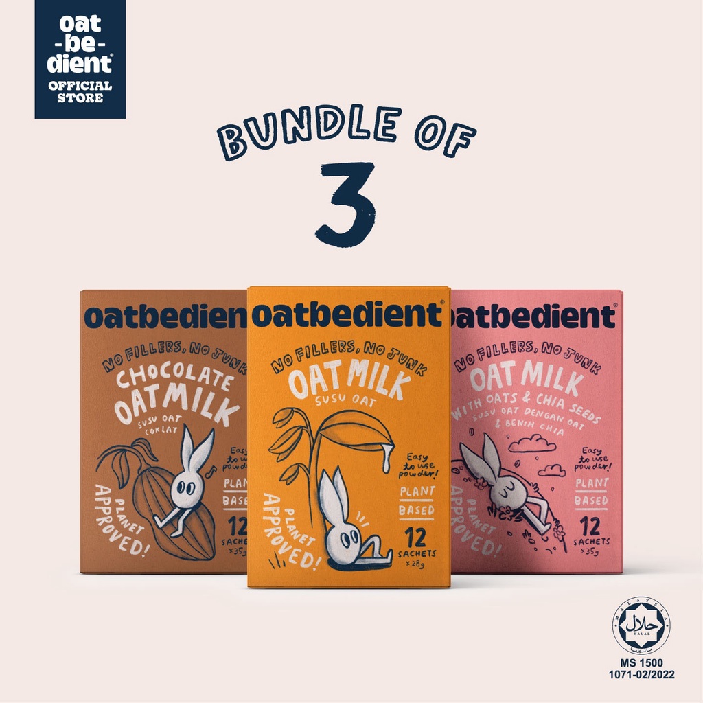 Oatbedient Oat Milk Series Bundle of 3 (12 x 28g/35g) | Shopee Malaysia