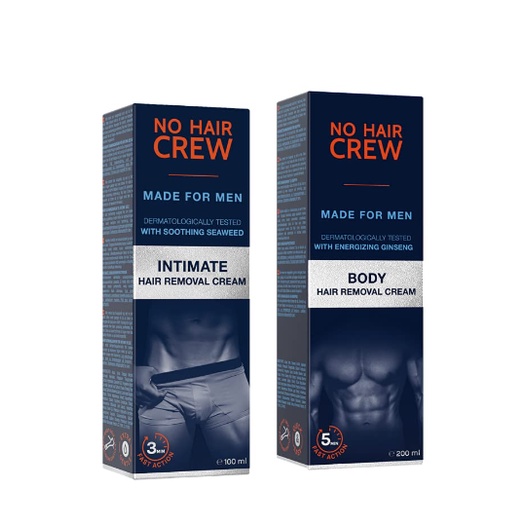 No Hair Crew Intimate & Body Male Hair Removal Cream Bundle