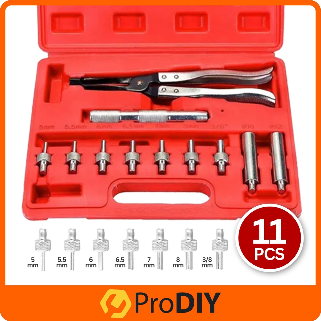 PRODIY 11pcs Valve Stem Seal Removal & Installer Kit Set Tool Remover Pliers Valve Seal Remover