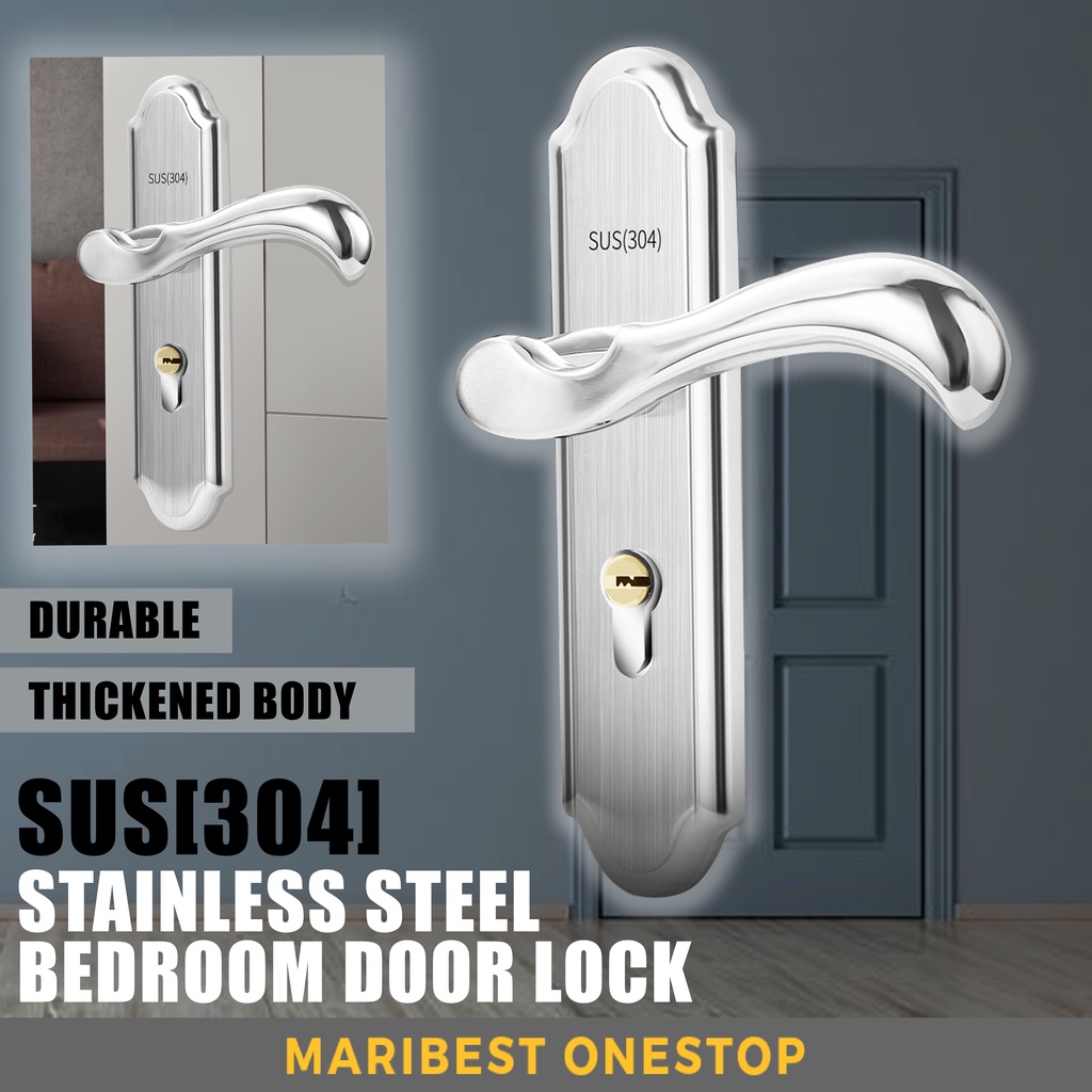 304 Stainless Steel Door Lock Handle Bedroom Door Lock Set Handle Door