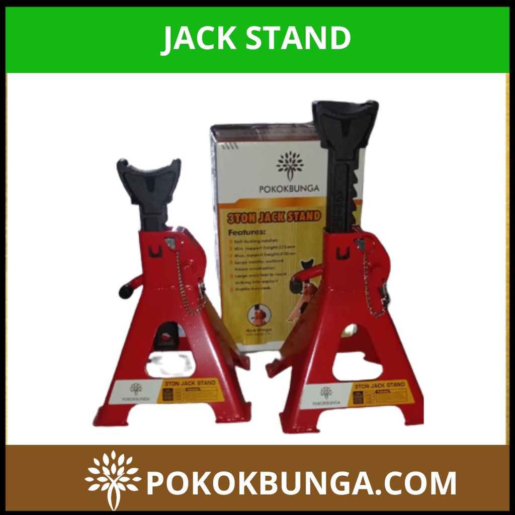 Jack Stand 3 tonne Dengan Pin Keselamatan Alat Pembaikan Boleh Laras