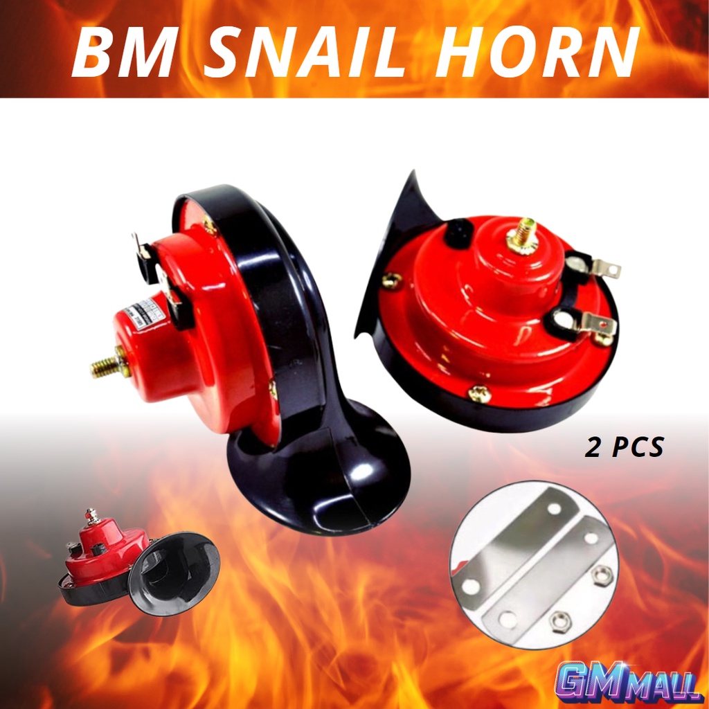 BM SNAIL ELECTROMAGNETIC HORN 120db Car Horn Motor Horn Hon Kereta MotosikalSiput Kuat Bunyi Proton Perodua Honda Toyota