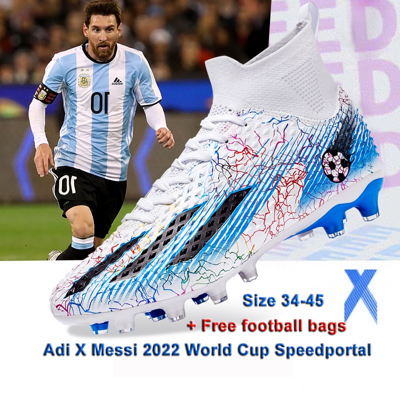 Adi X Messi 2022 World Cup Speedportal FG Football Boots Kids Kasut Bola  Budak Lelaki | Shopee Malaysia
