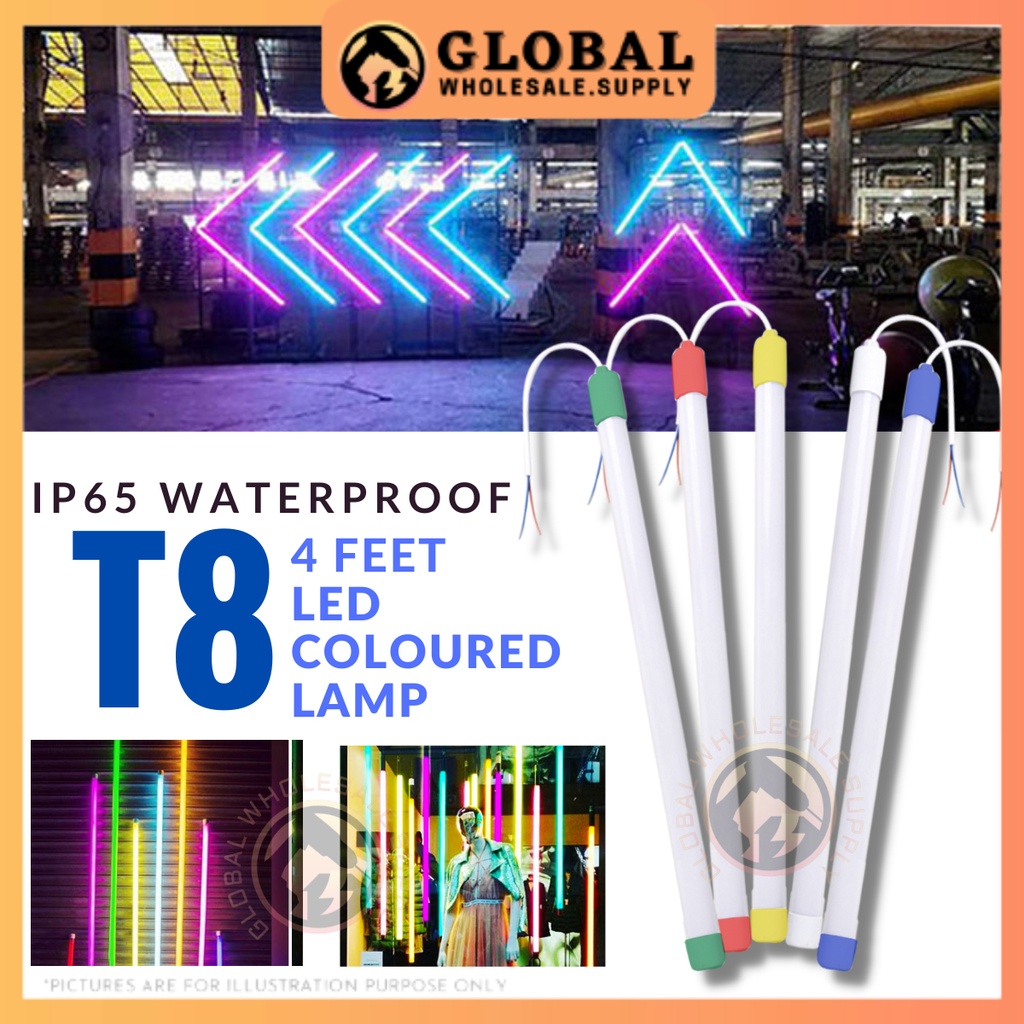 T8 18W 4FT LED Light Lamp IP65 Waterproof Tube Colour Ranbow RGB ...