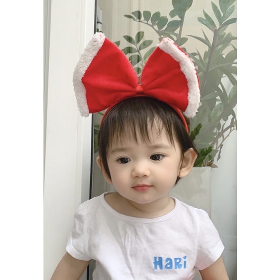Christmas red bow hairband for babies