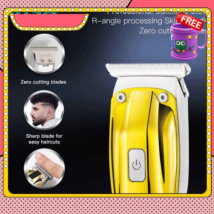 FREE GIFT VGR Cordless Shaving Machine, V-955 Low Noise Rechargeable Cordless Professional Haircut Men