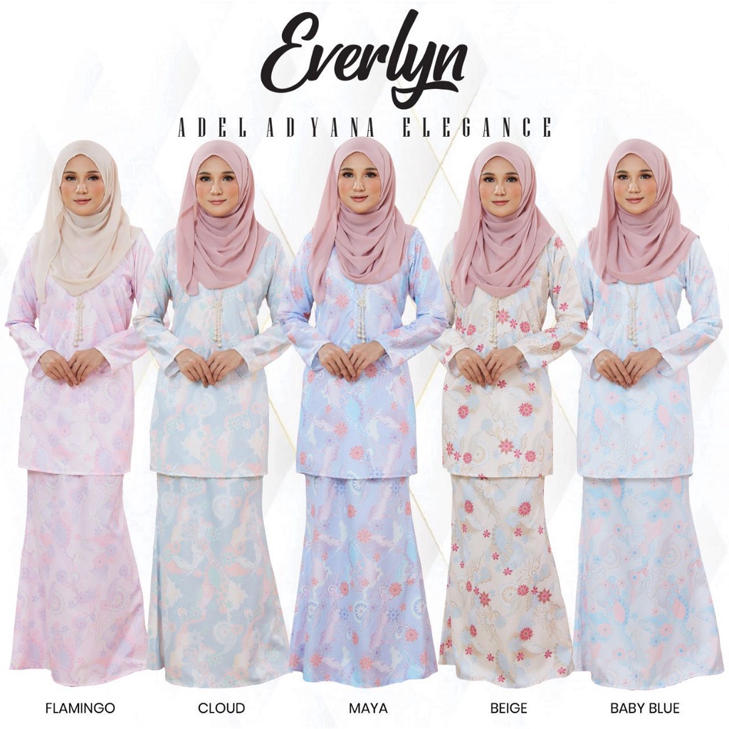 Baju Kurung Everlyn Baju Raya 2023 Kurung Pastel Ironless I Kurung Moden Murah I Baju Kurung 8673