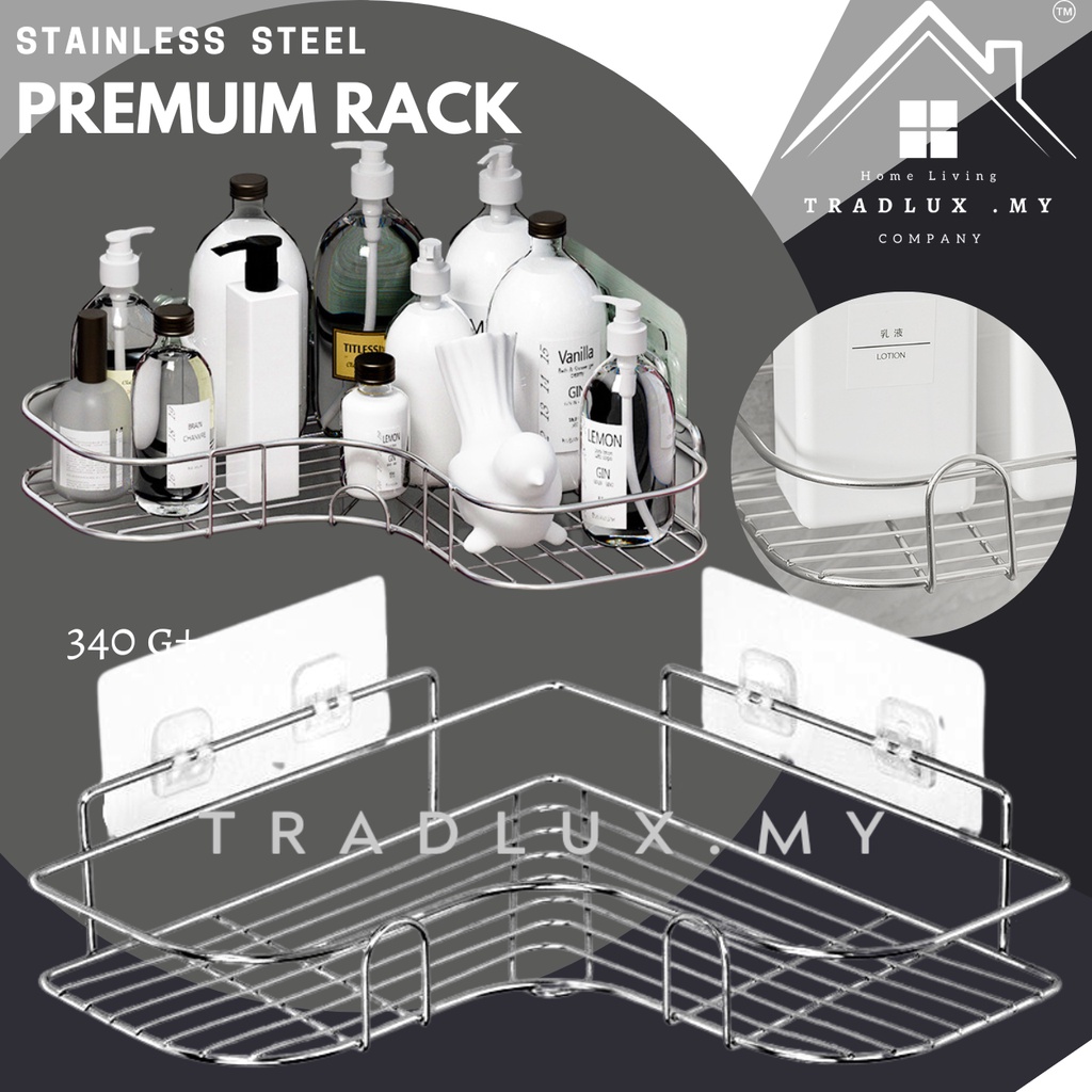 Tradlux . 304 Stainless Steel Corner Rack Bathroom Shower Shelf, Shower Rack/WallRack