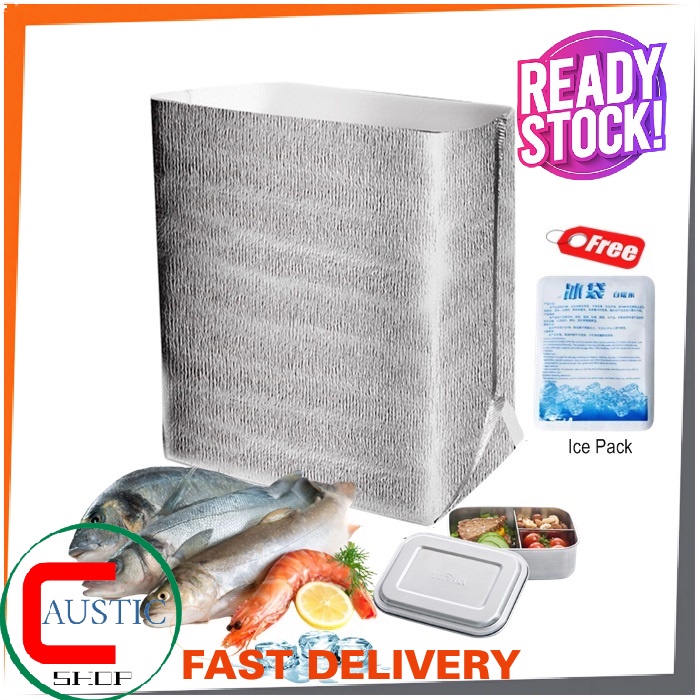 Insulation Bag Aluminum Foil Insulated Bag Tahan Sejuk Thermal Cooler