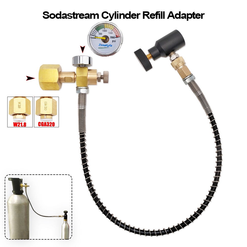 CO2 Cylinder Transfer Carbon Dioxide Tank Refill Adapter Filling