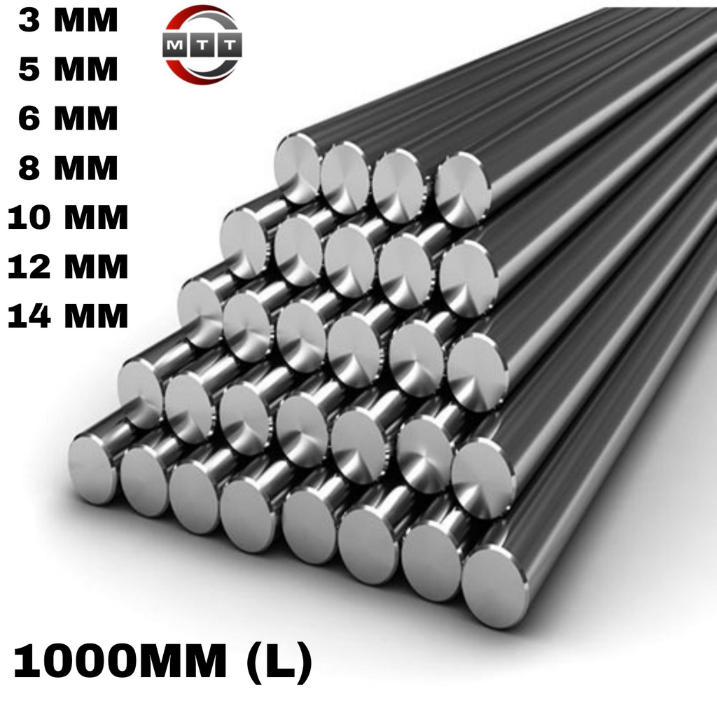 304 Rod Stainless Steel Shaft Ss304 Round Bar 3mm 5mm 6mm 8mm 10mm 14mm 1000mm Shopee Malaysia 7015