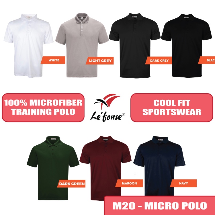 LEFONSE.MY Premium Microfiber Polo T-Shirt M20 Unisex Plain Sportswear ...