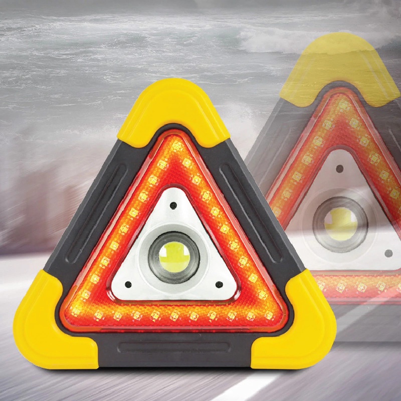 Rechargeable Triangle Warning Sign Solar LED Light Vehicle Breakdown