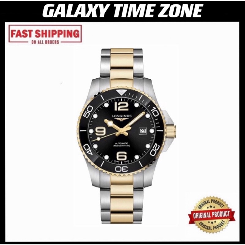 [Official Warranty]Longines Hydroconquest L3.781.3.56.7 (41mm)Automatic Black Dial Stainless Men’s Watch L37813567
