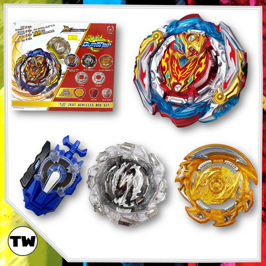 [Ready Stock] Beyblade Burst / Flame / B201 / Zest Achilles with ...