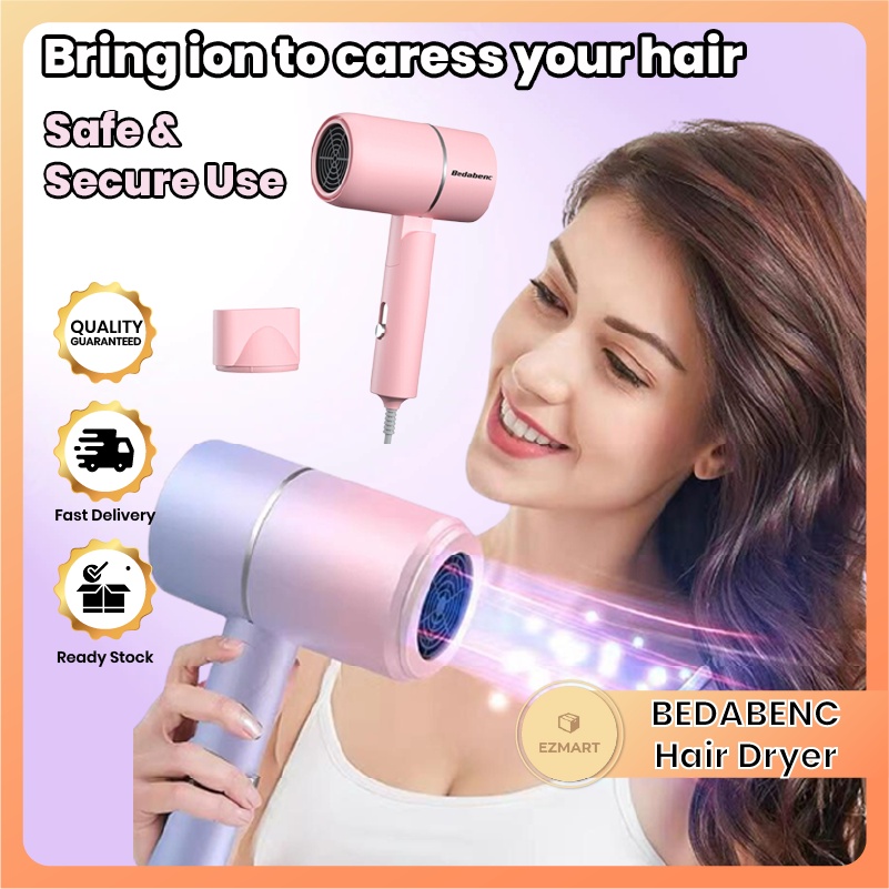 Original Malaysia Plug 2000W Hair Dryer 现货 Negative Ion Electric Hair Dryer Original Bedabenc Saloon抖音网红吹风机/吹風筒/恒温负离子