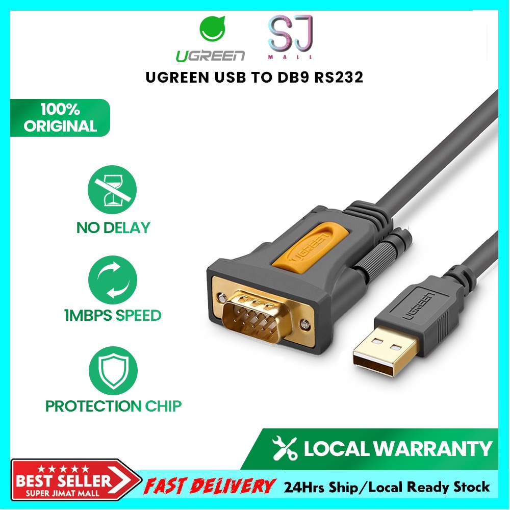 UGREEN USB 2.0 to RS232 DB9 Serial Cable Male A Converter Adapter with