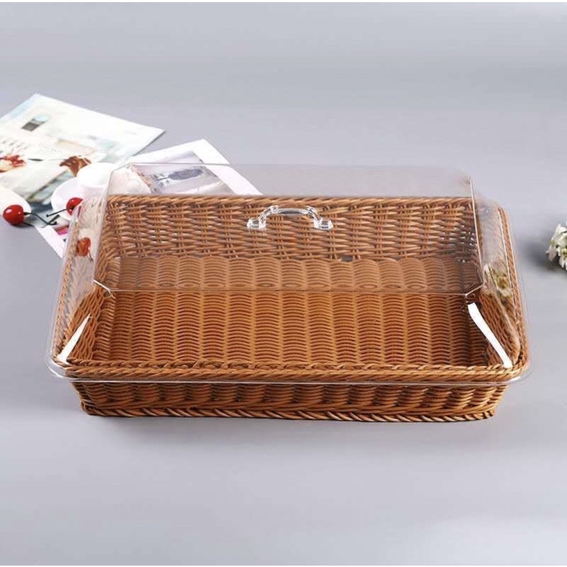 Bread Basket Fruit Basket Rattan Insect-proof Snack Acrylic Food Cover