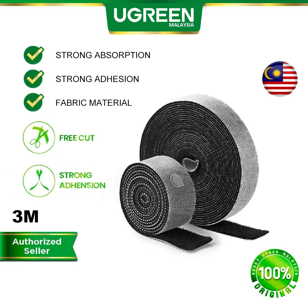 UGREEN Cable Ties Reusable Cable Straps Hook Loop Cord Ties Tight Nylon
