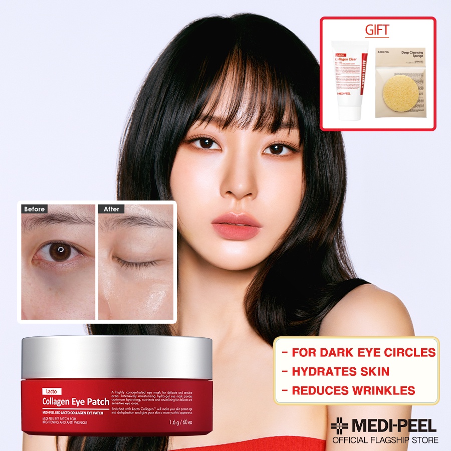 MEDIPEEL [FREE GIFT] RED LACTO COLLAGEN EYE PATCH 60 pieces Shopee