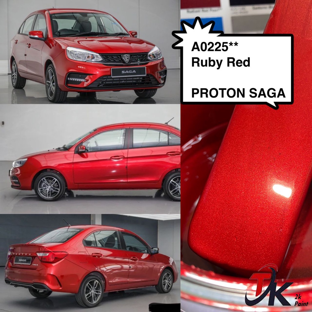 A0225** Ruby Red PROTON SAGA 2K PAINT/FAST DRY/CAR PAINT/CAT BANCUH