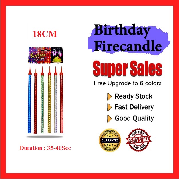 HOT SALE-Sparkling Candles Fireworks Sparkler with smokeless 6pcs Value Pack–18cm @35~40 Sec