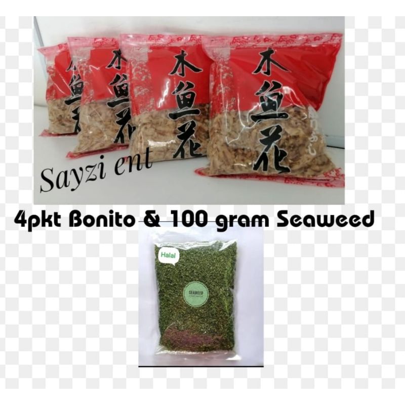 Takoyaki Bonito flakes 500g x 4pkt & Seaweed 100gram. Halal Katsuobushi