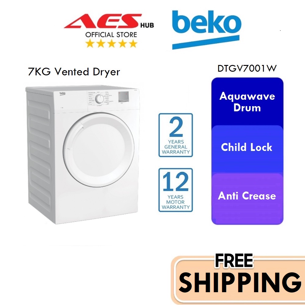 Beko 7KG Vented Type Tumble Clothes Dryer Machine Mesin Pengering Baju