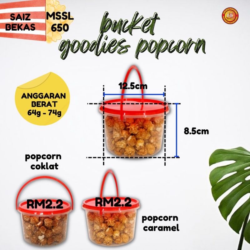 GOODIES DOORGIFT POPCORN BUCKET MSSL650/DOORGIFT KAHWIN WEDDING AQIQAH ...