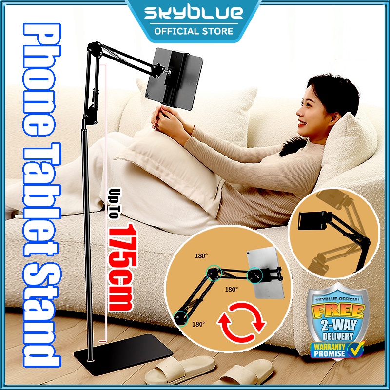 Tablet Phone Metal Stand Lazy Holder Bracket Adjustable Long Arm Floor Stand Clip For Smartphone Pad Tab Telephone Live