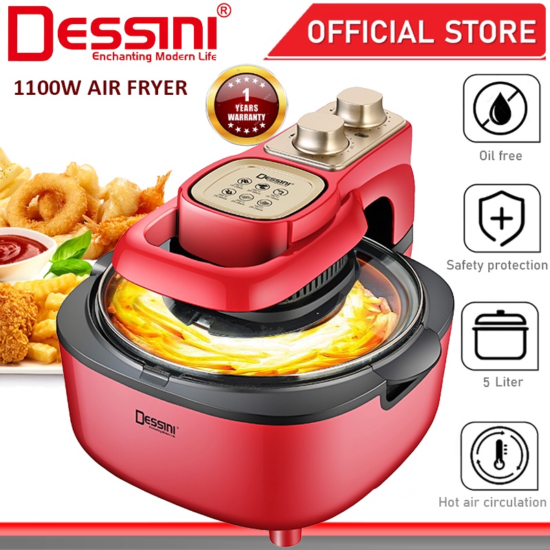 DESSINI ITALY AF-508 Electric Oven Convection Air Fryer Oil Free Grill Toaster Roaster Breakfast Machine Ketuhar (5L)